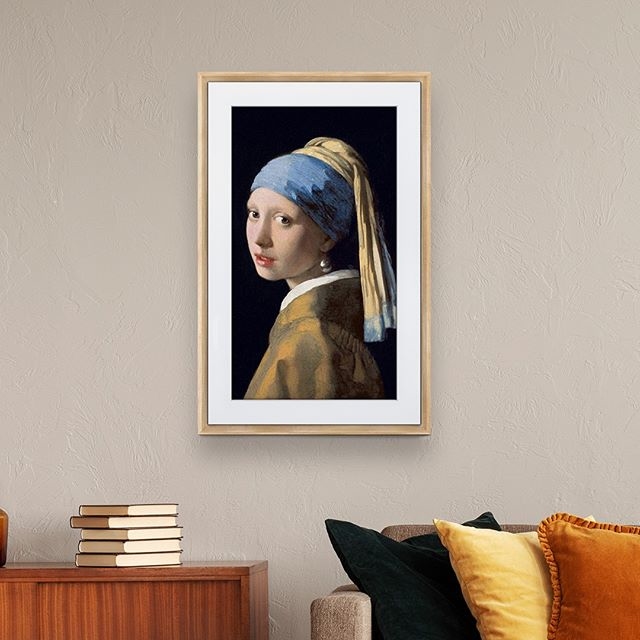 Meural 數位藝術畫框 27吋 淺褐色框