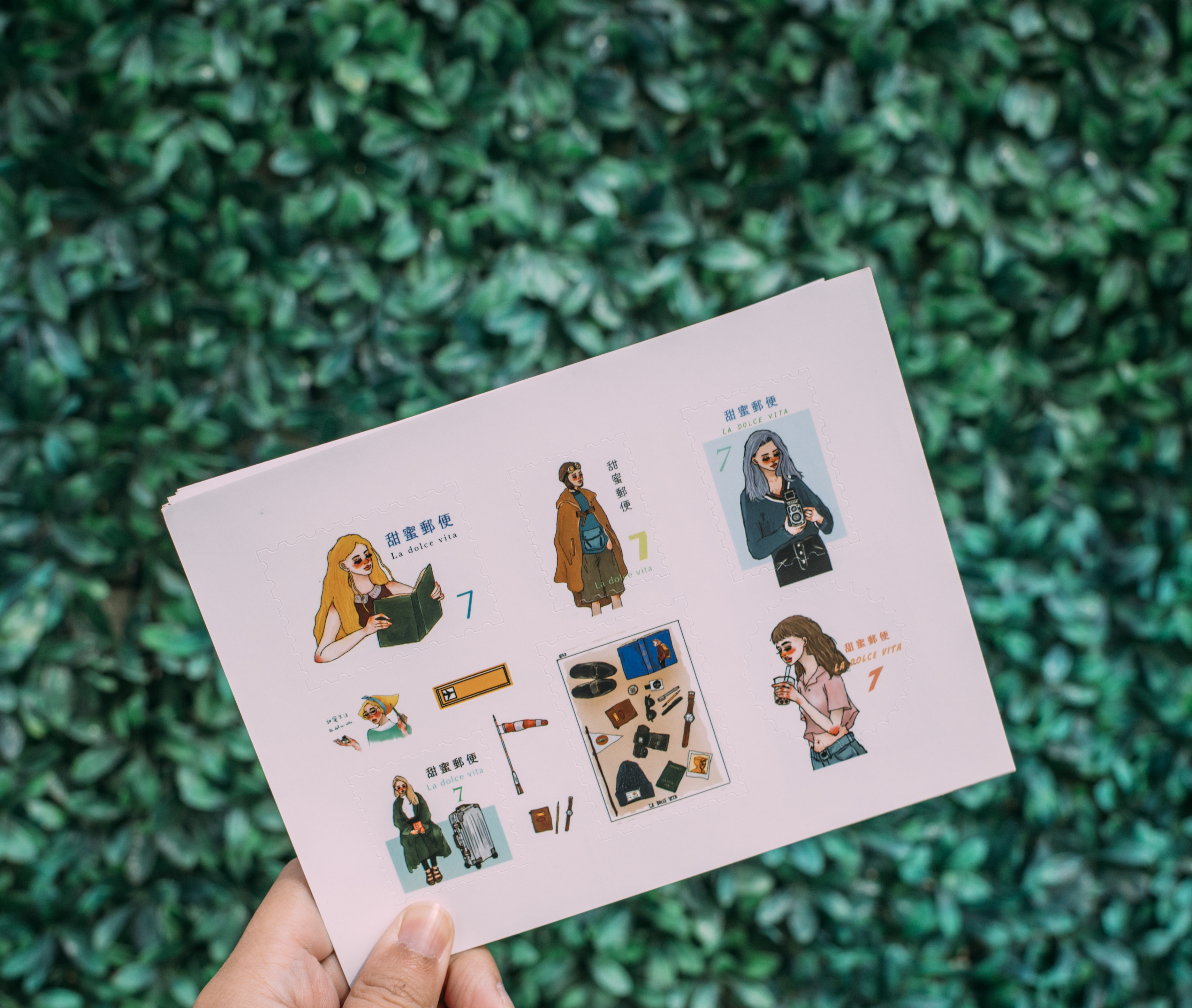 遙遠的旅程郵票貼紙 兩款一組｜甜蜜生活