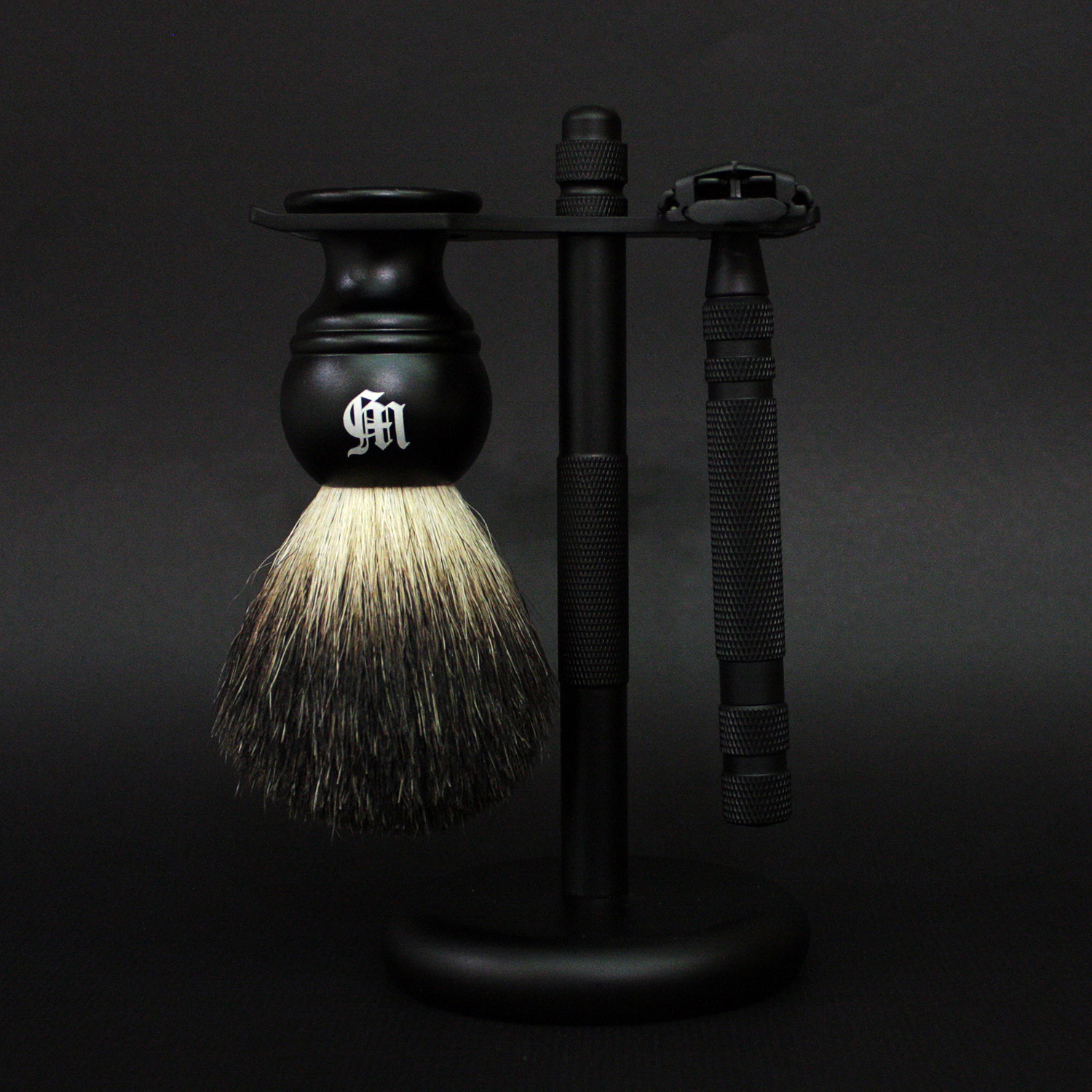 英國 Grand Manner 復古雙面安全手動刮鬍刀組（紳黑 / 旋開式 / 傳統老式雙刃刮鬍刀片 / 禮盒）