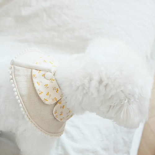 EYOU 米色黃花領圍