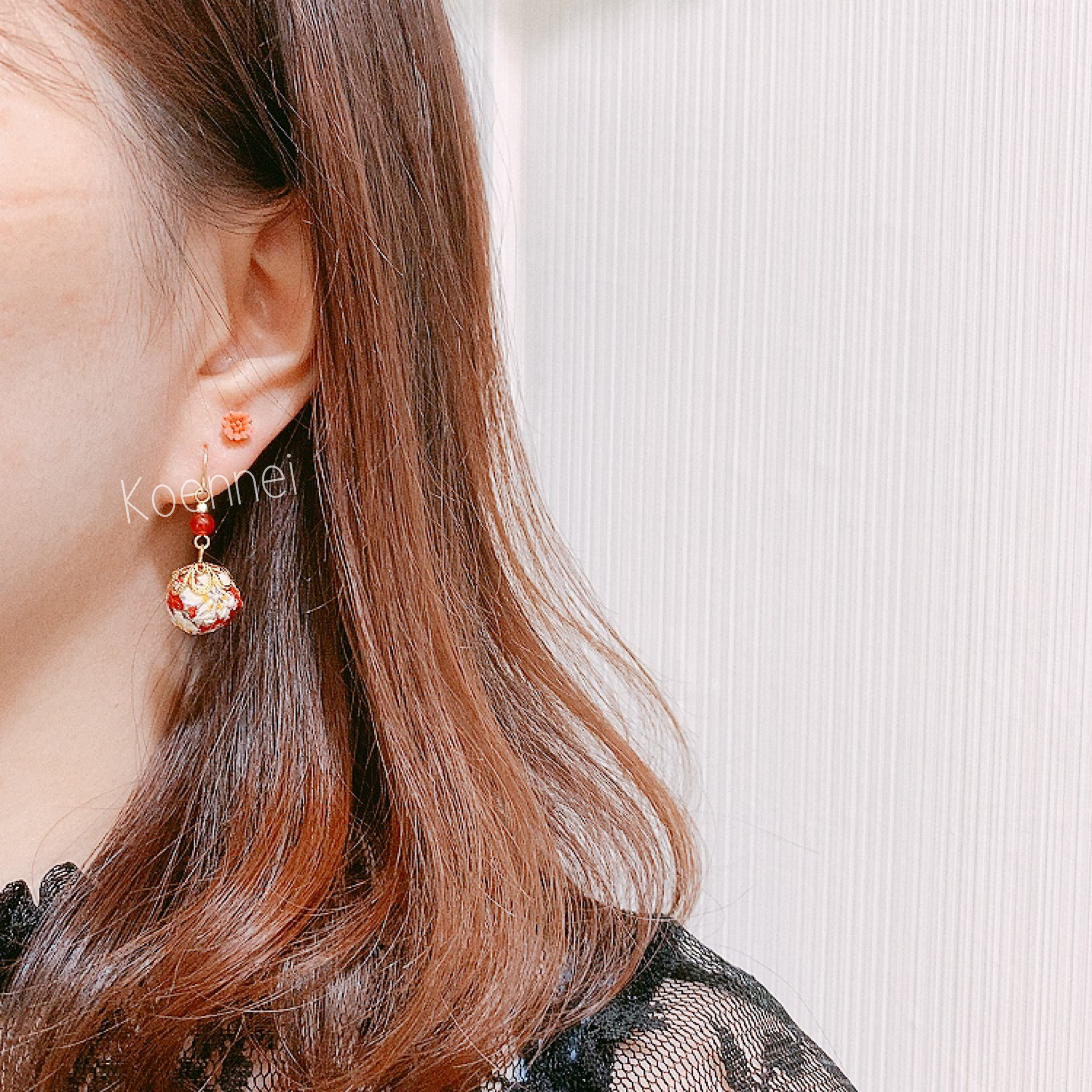 [日本制] 和風櫻花耳環