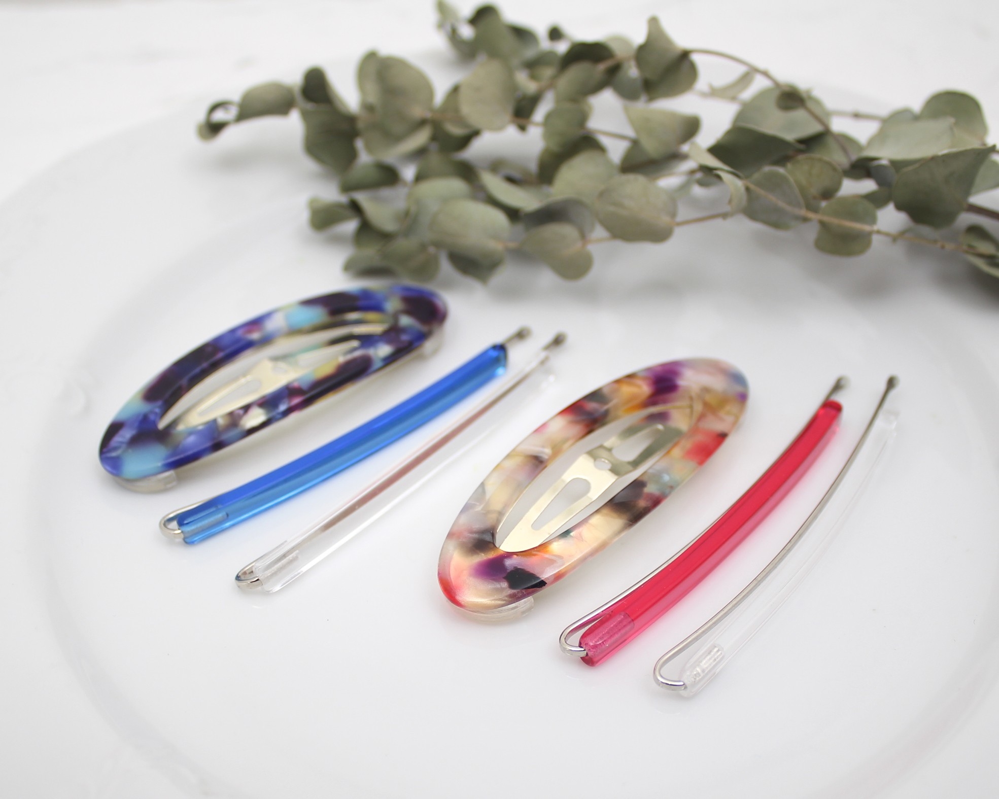 [日本制] Farbe 大理石紋髮夾set