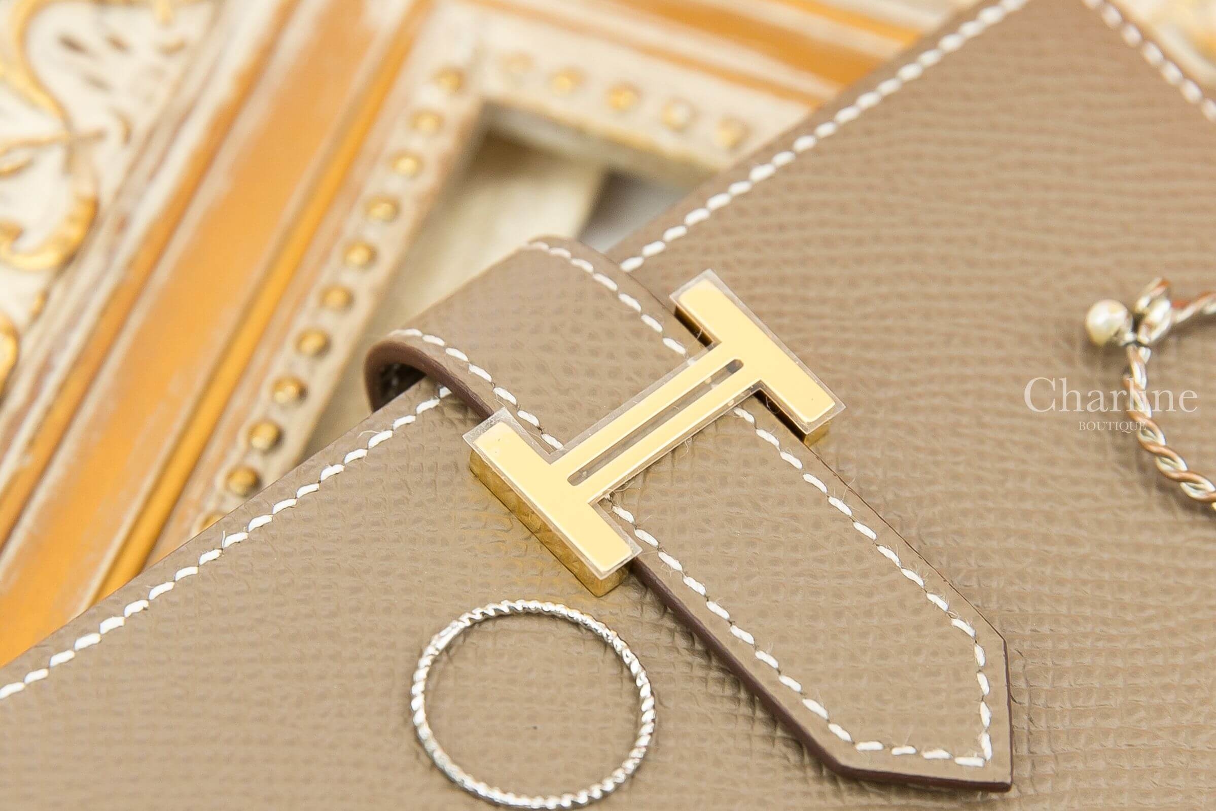 Hermès Bearn Compact Wallet 18 Etoupe Epsom 大象灰金釦短夾