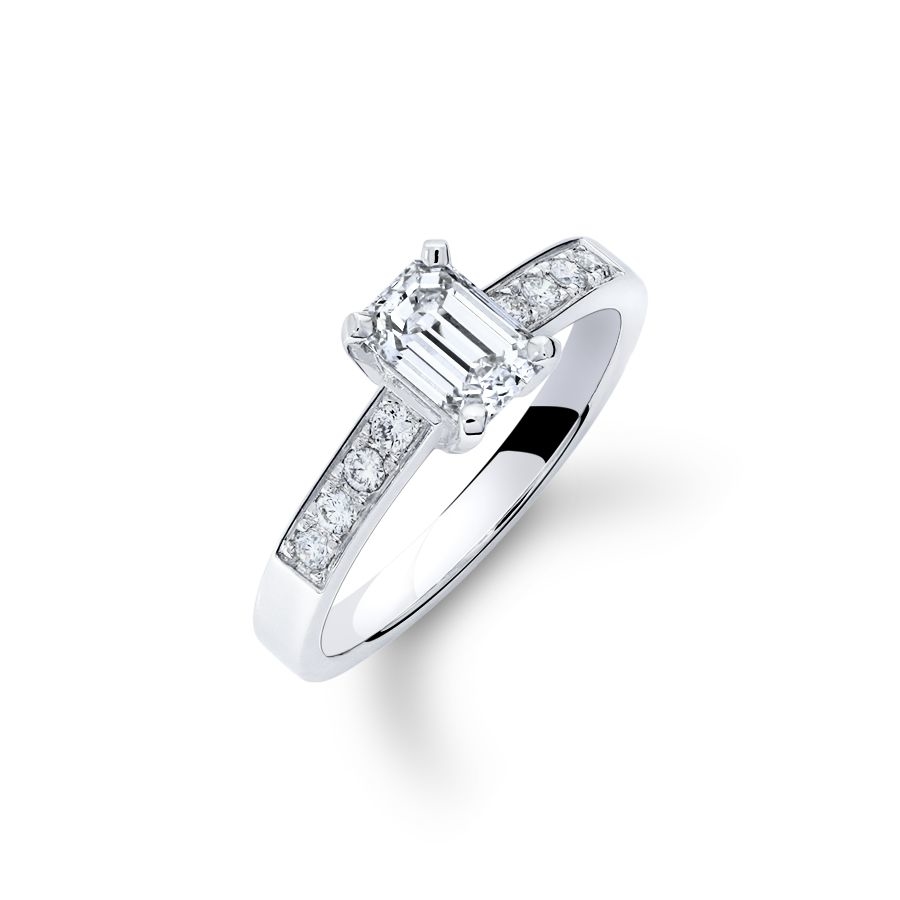 時光寶盒 — GIA1克拉祖母綠形鑽戒