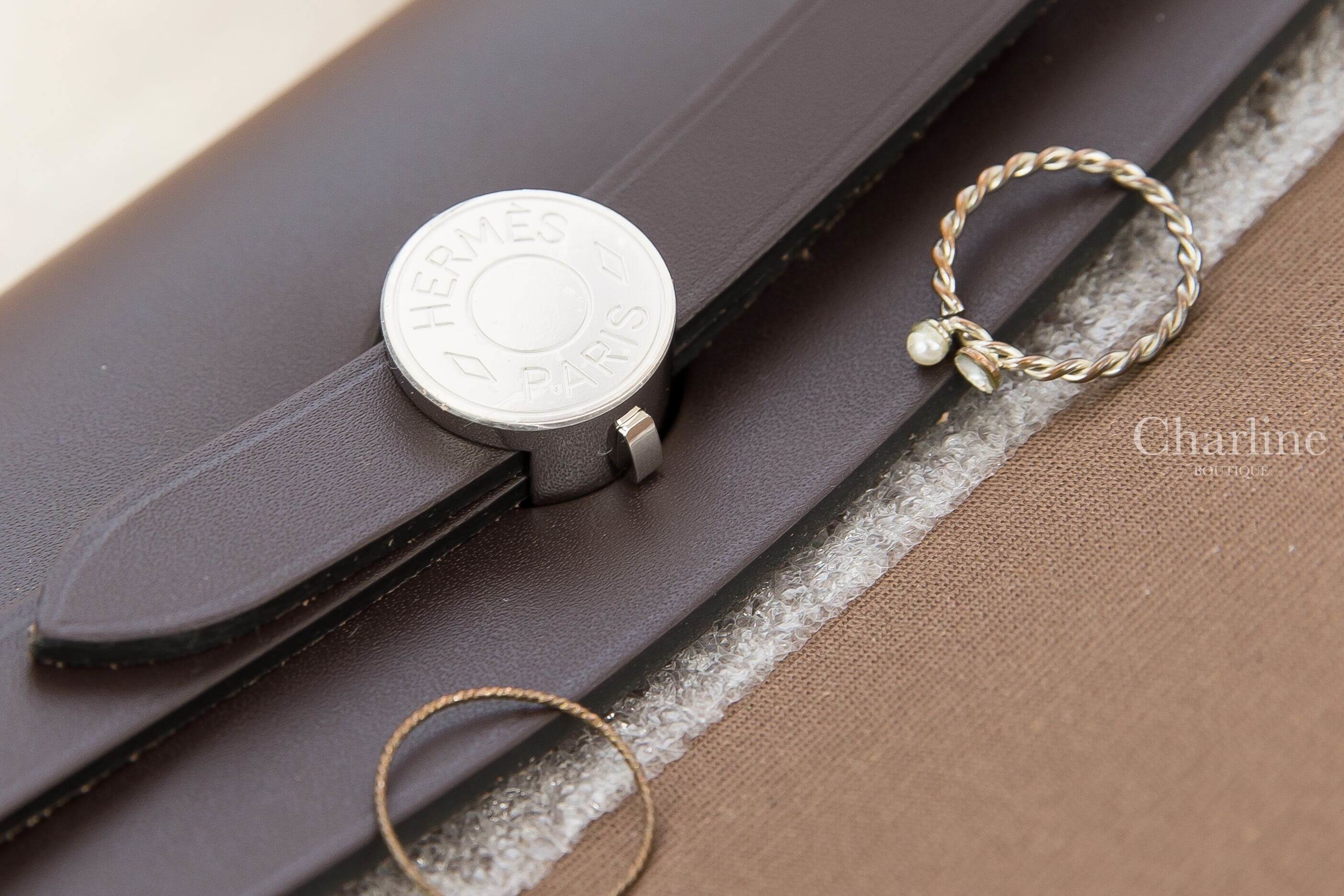 Hermès Herbag Zip 31cm 18 Etoupe Toile Officier / 46 Ebene Vache Hunter 大象灰拼烏木色銀釦手提肩背包