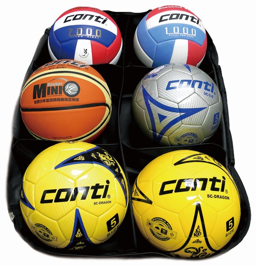 【conti】雙肩式球類收納袋6入足球/排球