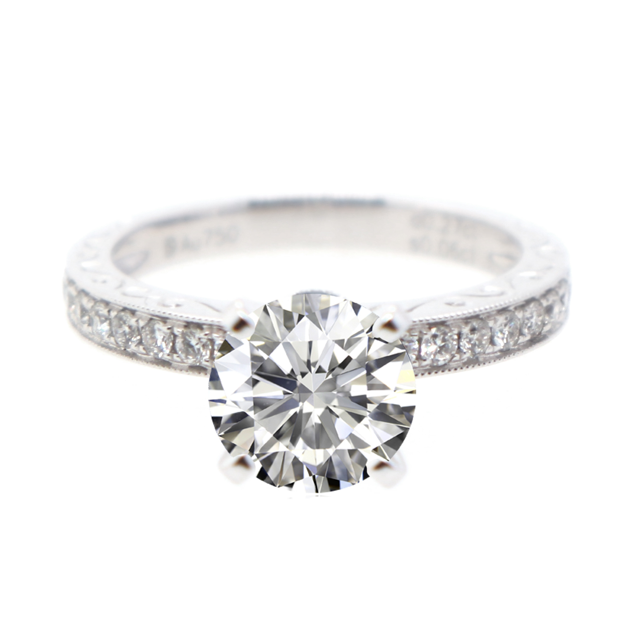 18k白金天然鑽石藍寶石戒指托 (M11RYA14217)