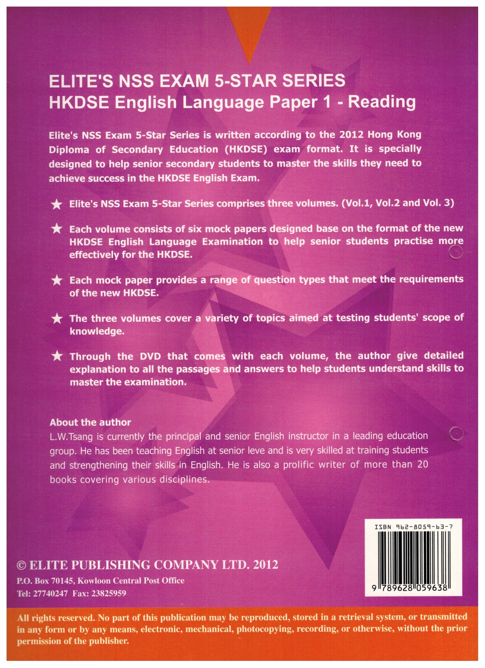 Elite NSS Exam 5-Star Series: HKDSE English Lang. Paper 1-Reading - Mock Papers Volume 3 (6 Sets with DVD)