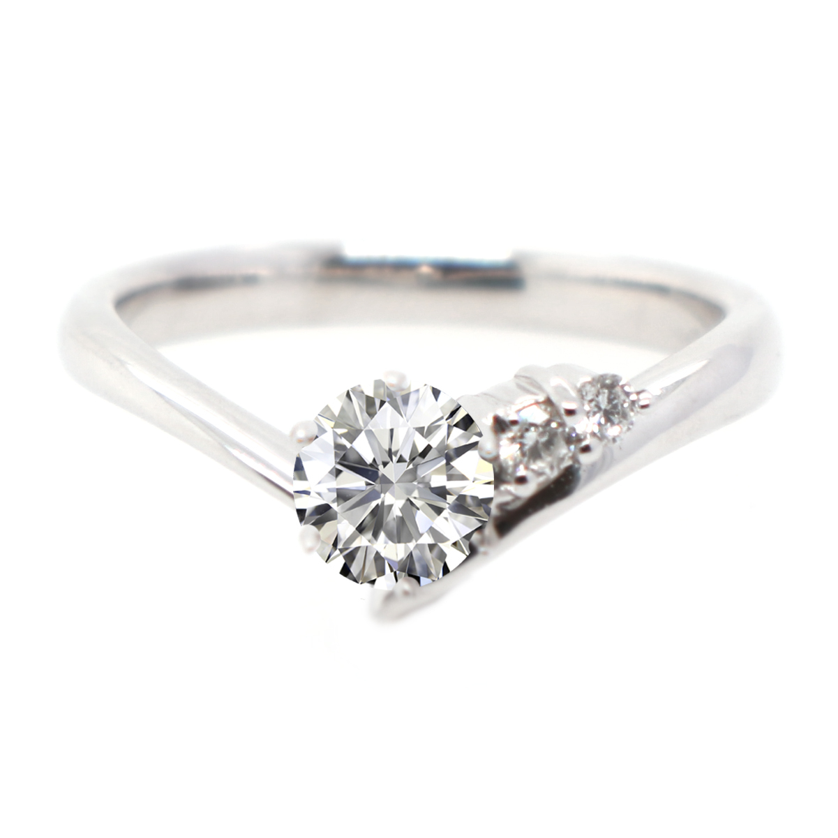 18K白金天然鑽石戒指托