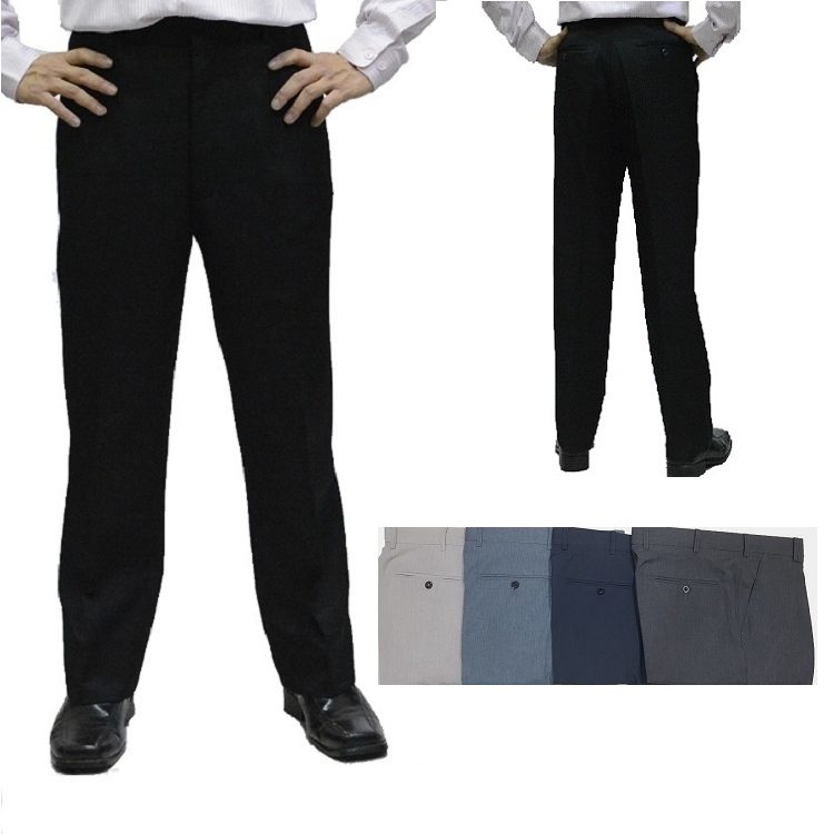 甄褲｜薄款灰色西裝褲｜中高腰直筒・無摺剪裁・棉質觸感（31~42 吋）免費改長