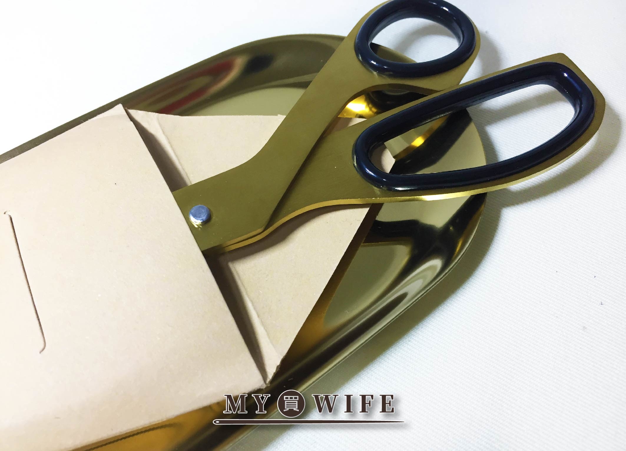 北歐風黃銅色辦公剪刀【2017-828JD】