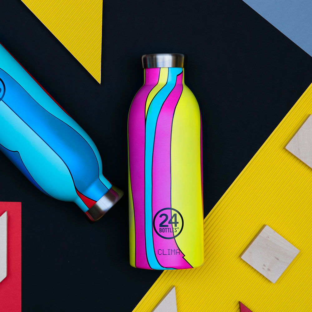 義大利 24Bottles 不鏽鋼雙層保溫瓶 500ml - 波普粉