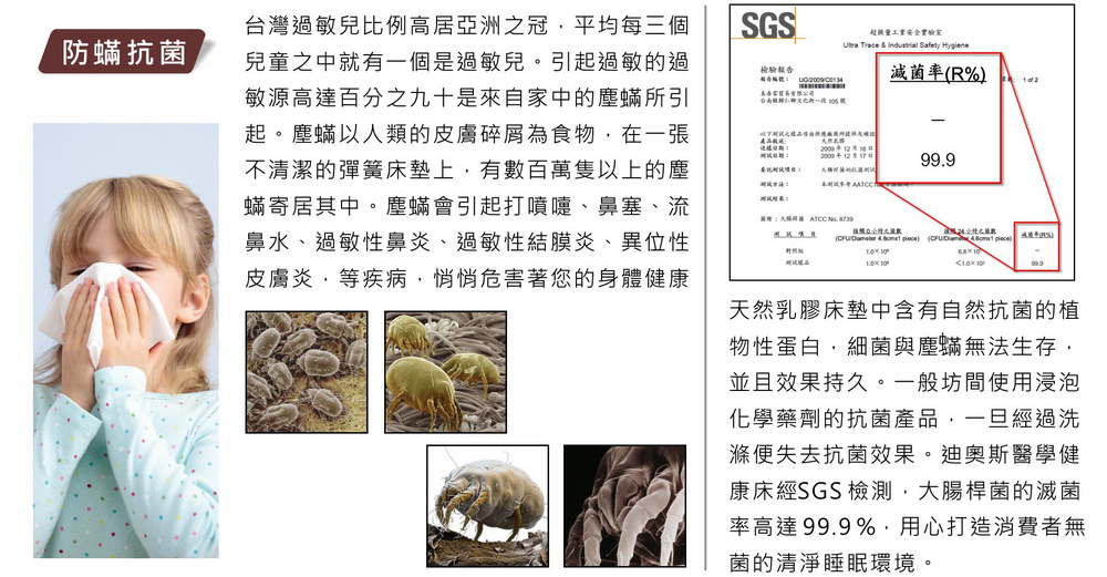 天然乳膠防蟎抗菌
