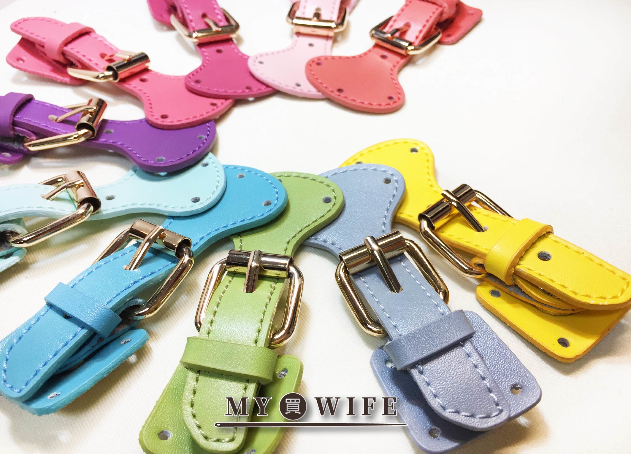 真皮磁鐵搭扣(撞釘款)_馬卡龍系列_10色2色配件