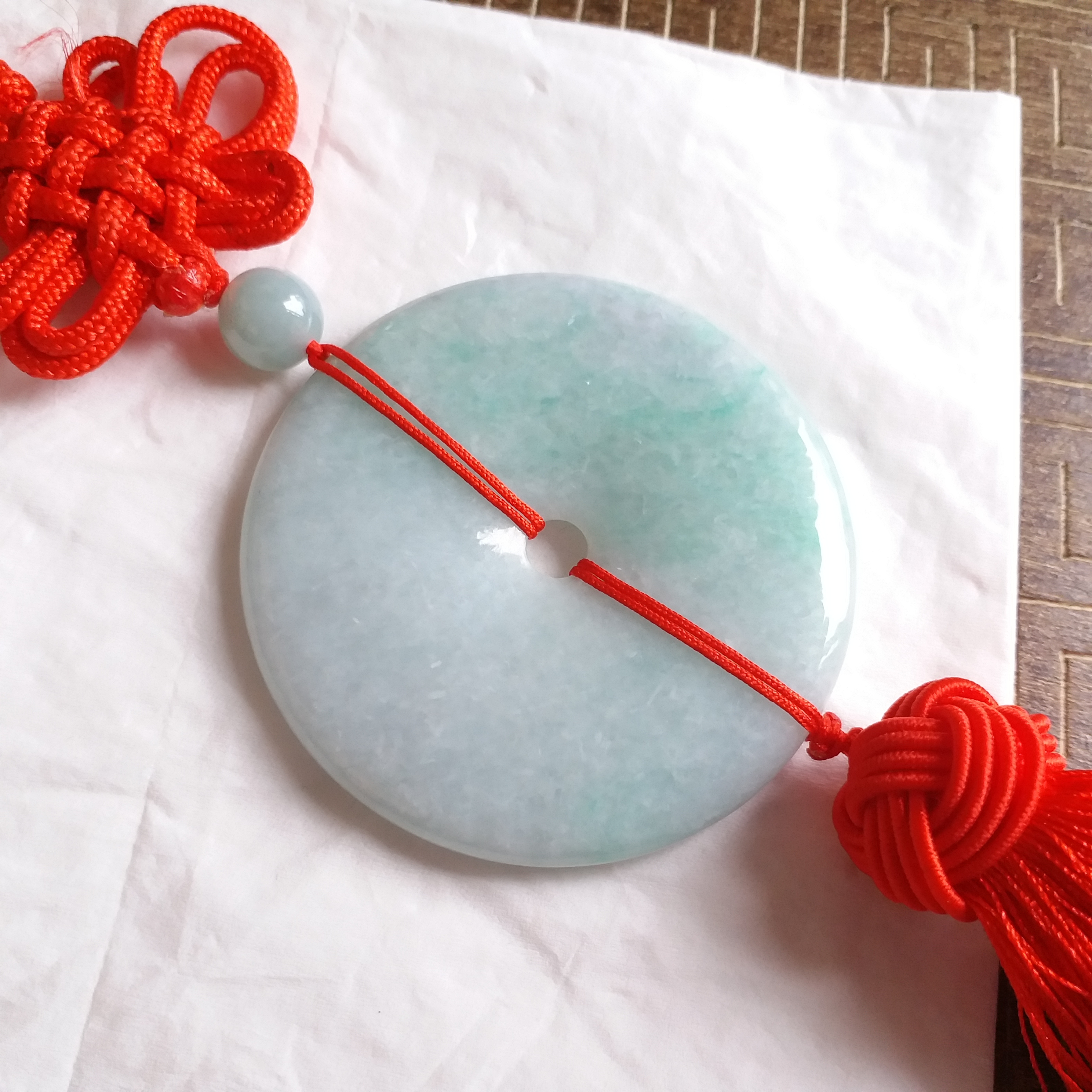 翡翠平安扣吊飾 (55.1mm直徑), 天然翡翠A玉, 緬甸玉, Jade, Jadeite