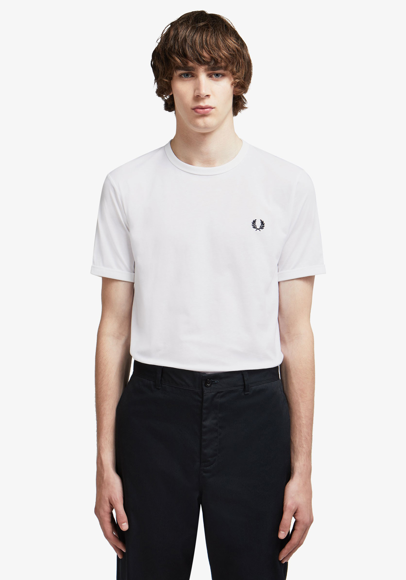 Fred Perry 圓領短T - 白