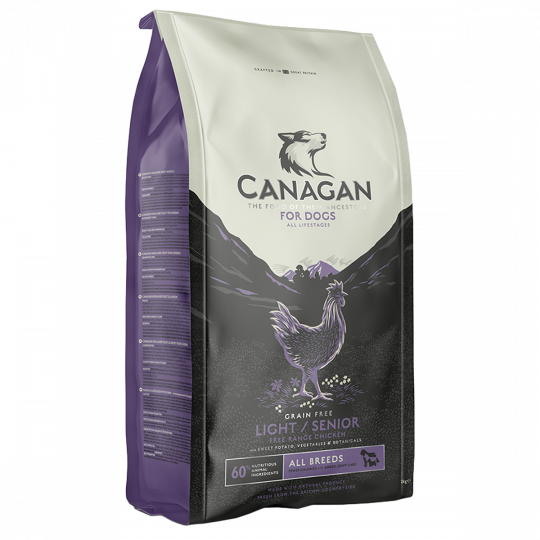 Canagan Grain Free Dry Dog Food Light/Senior Free Range Chicken 2kg/6kg/12kg