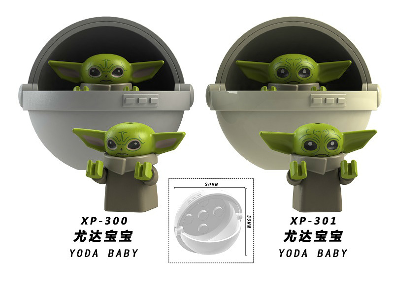 2PCS Two Baby Yoda Variants with Capsule Bed Star Wars Custom Minifigs Fit Lego KT1039
