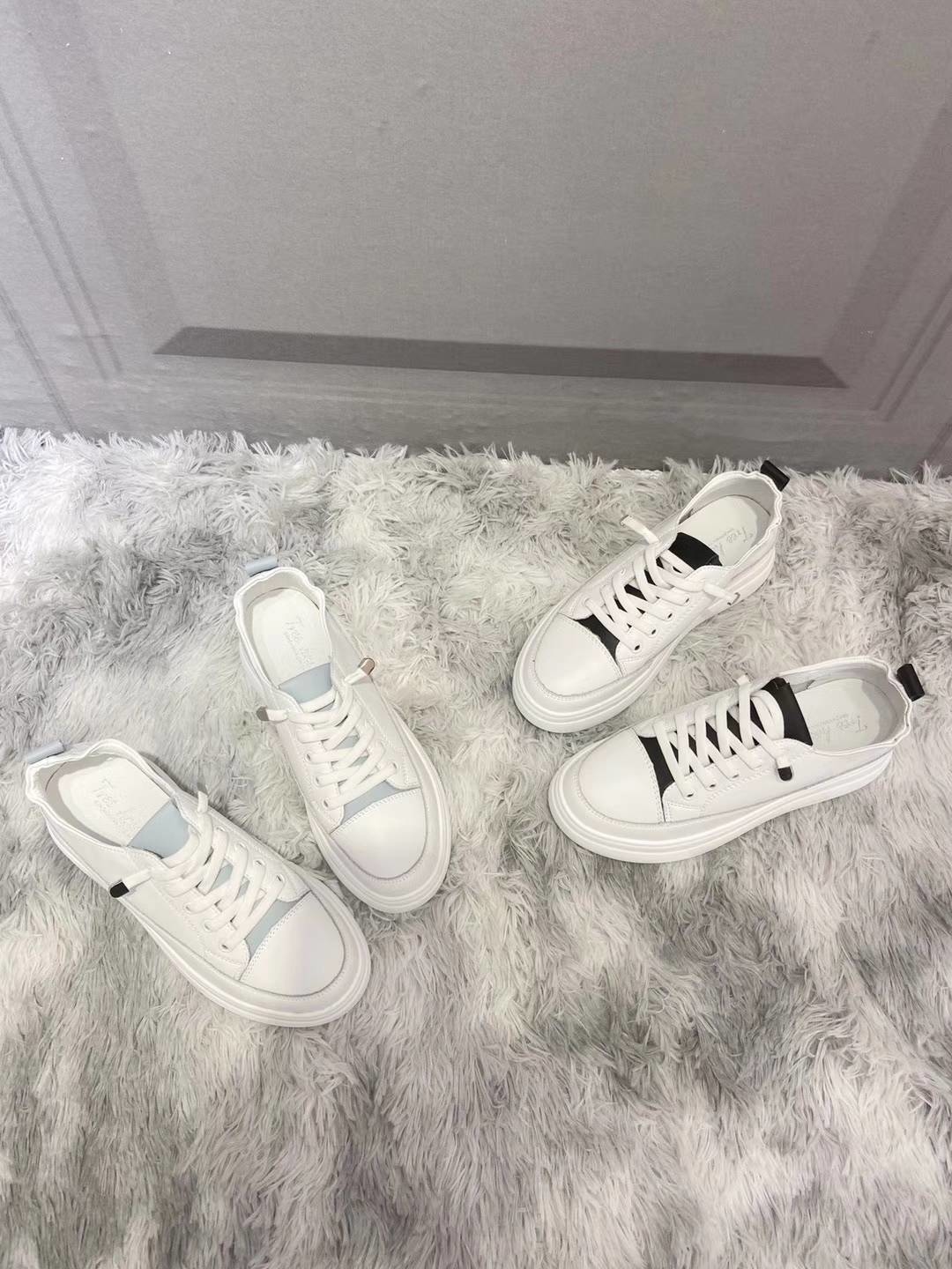 雙色後縮口懶人鞋