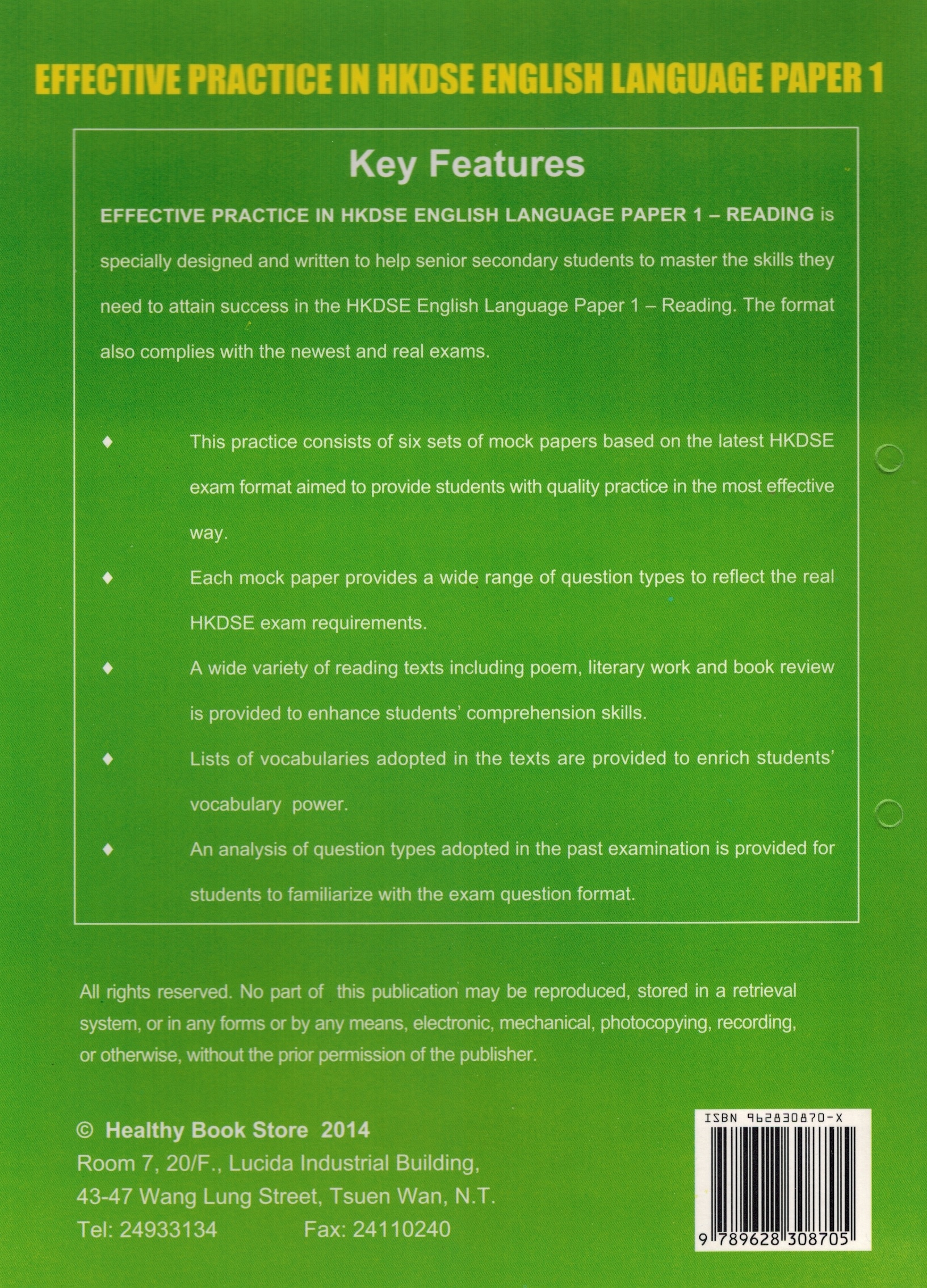 Effectice Practise On HKDSE English Language Paper 1- Reading (6 Sets with Answer)