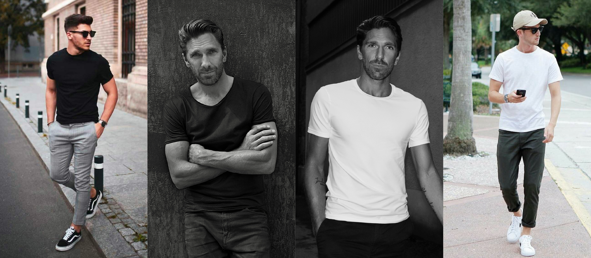 黑白素T穿搭是最經典也最廣泛的組合,在搭配上也不太容易出錯。