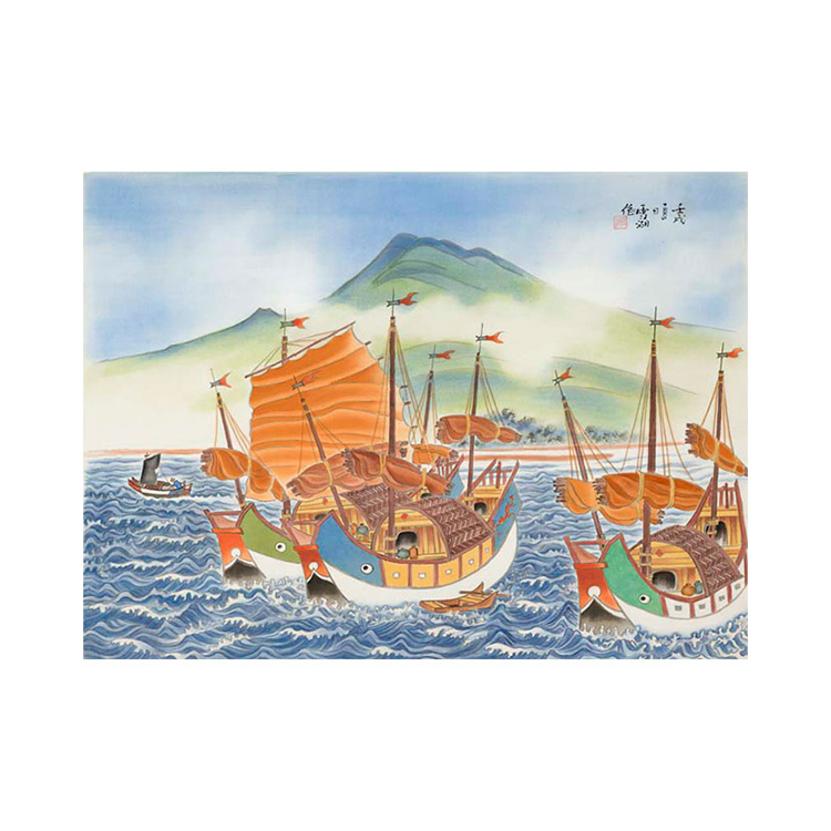 淡江泊舟郭雪湖複製畫