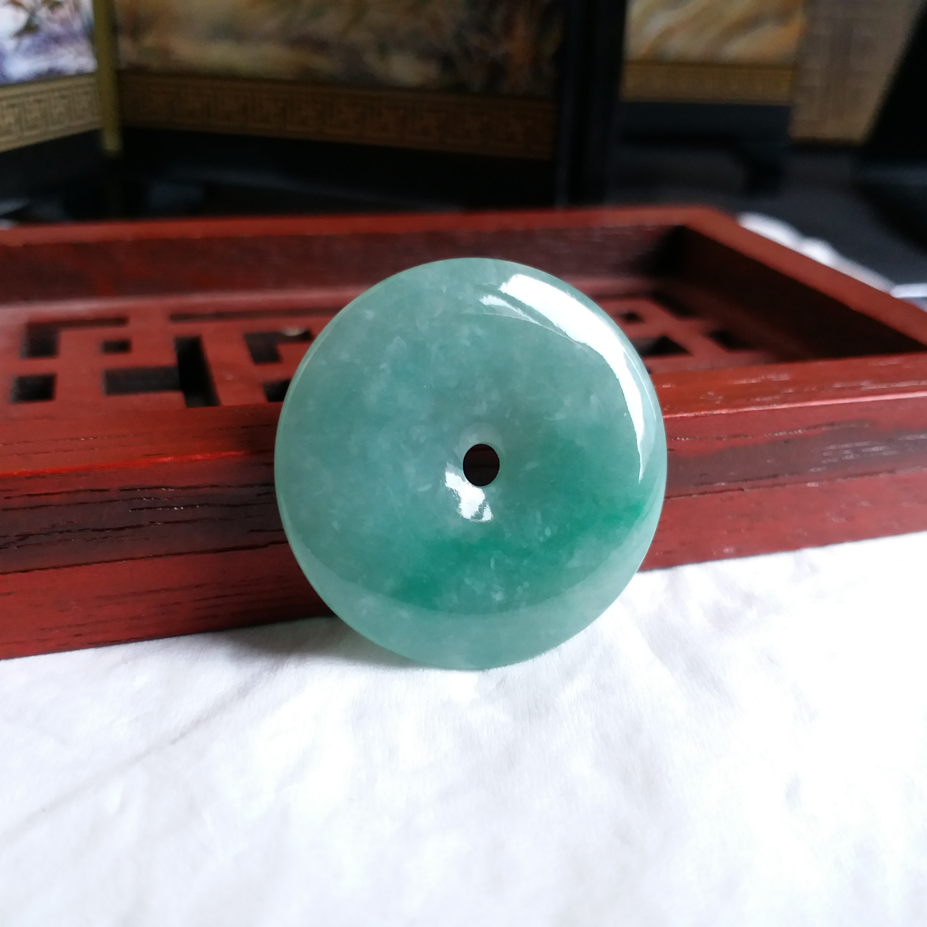 J1356 冰糯滿綠平安扣 (30mm直徑)