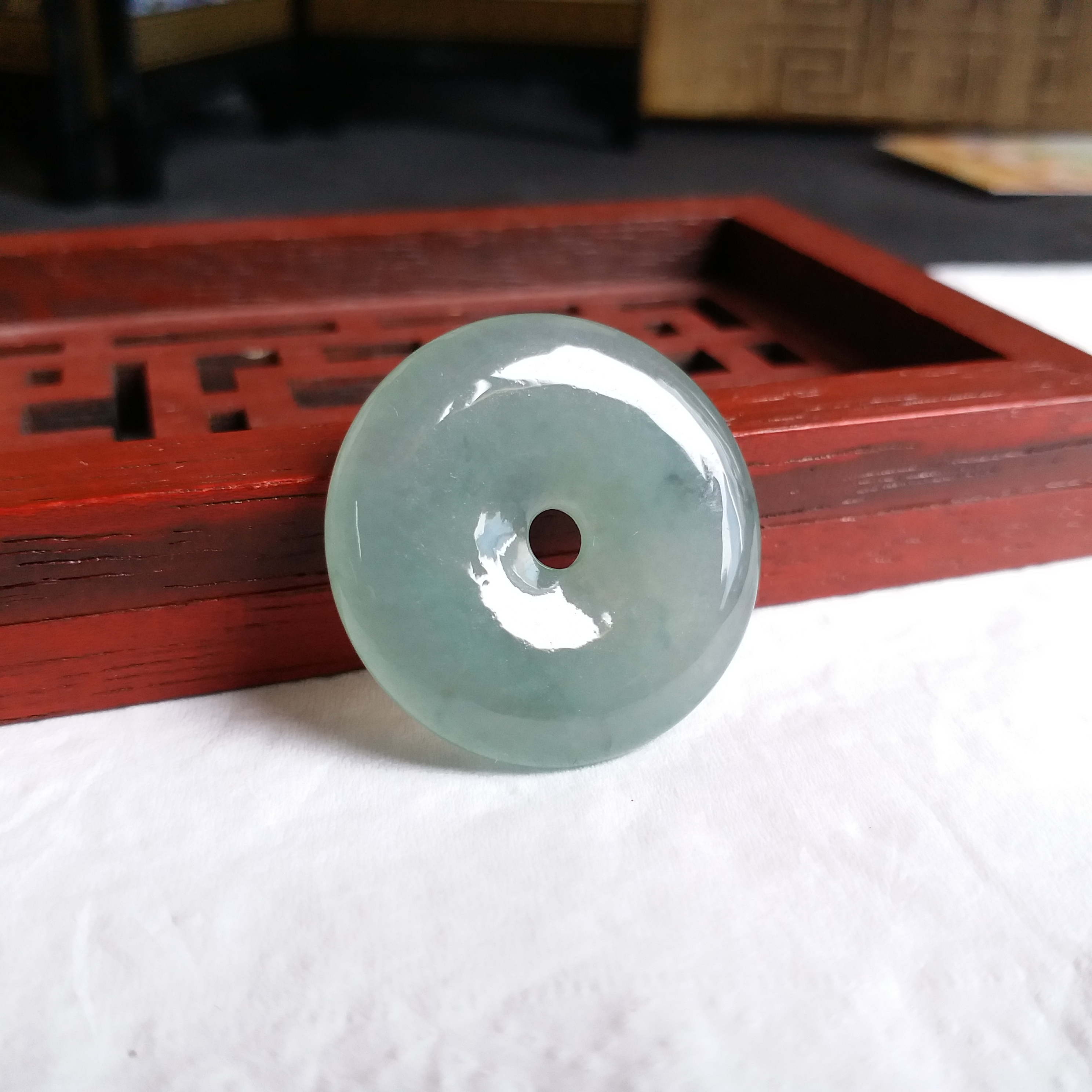 冰種綠底平安扣 (28mm直徑), 天然翡翠A玉, 緬甸玉, Jade, Jadeite