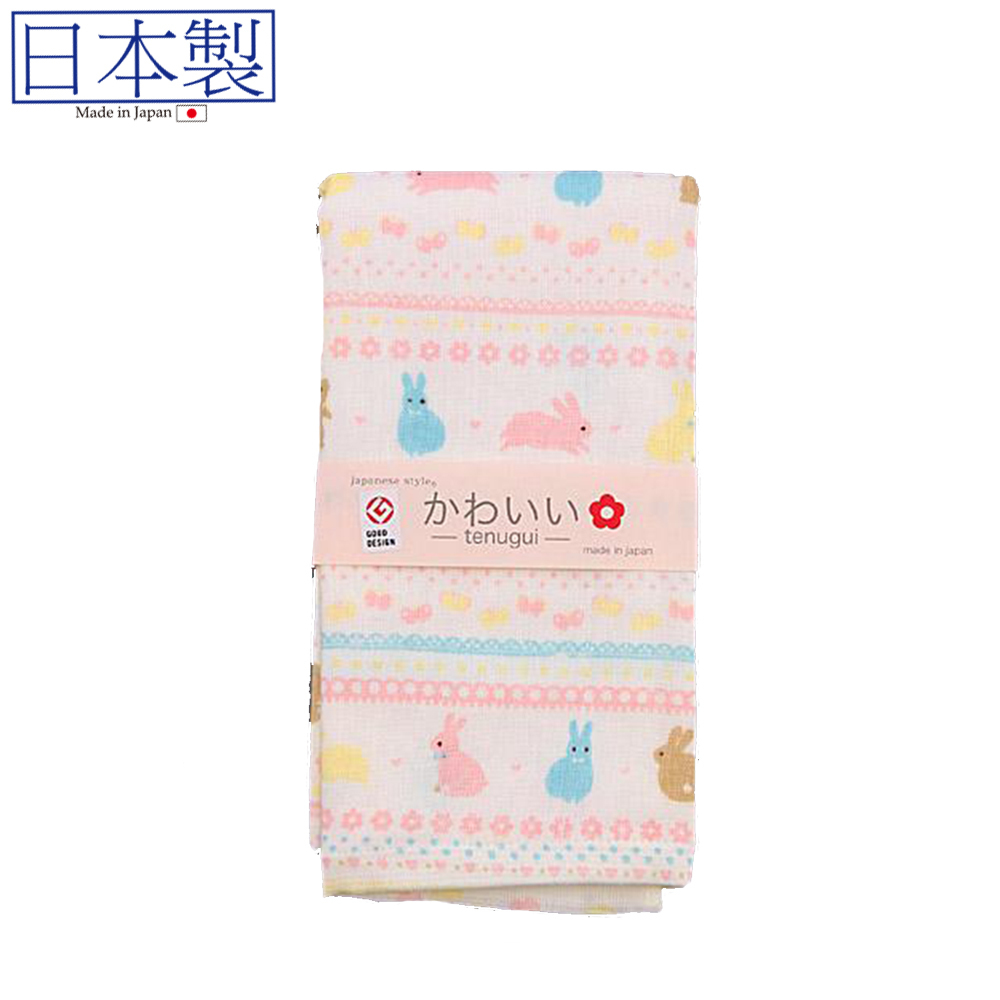日式紗巾 34x90 (兔仔) (日本製)