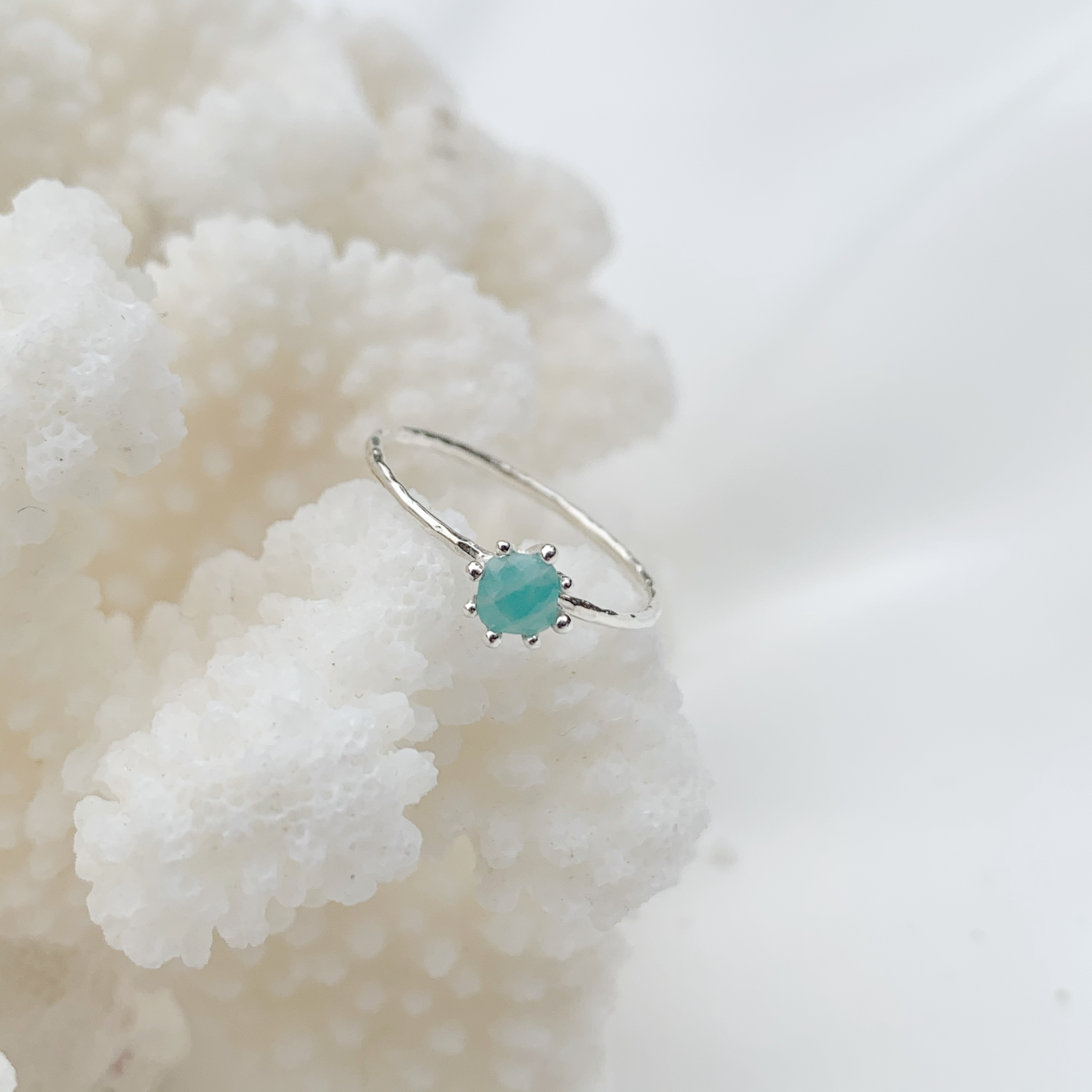 煙花棋盤天河石戒指