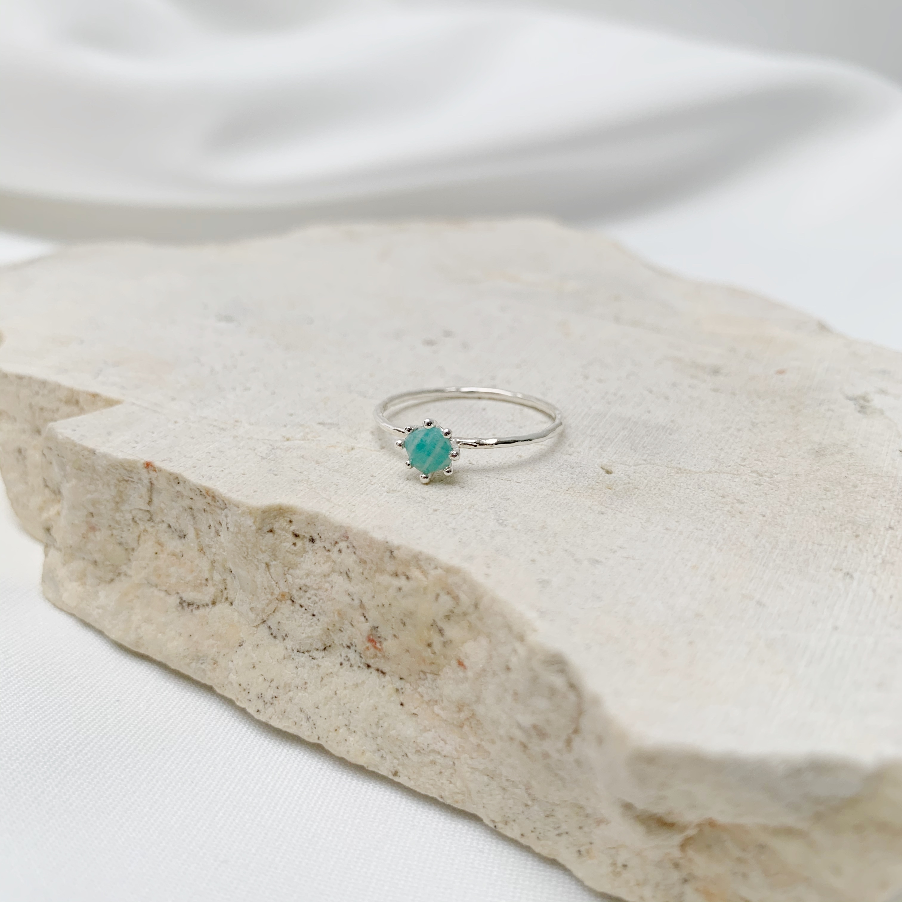 煙花棋盤天河石戒指