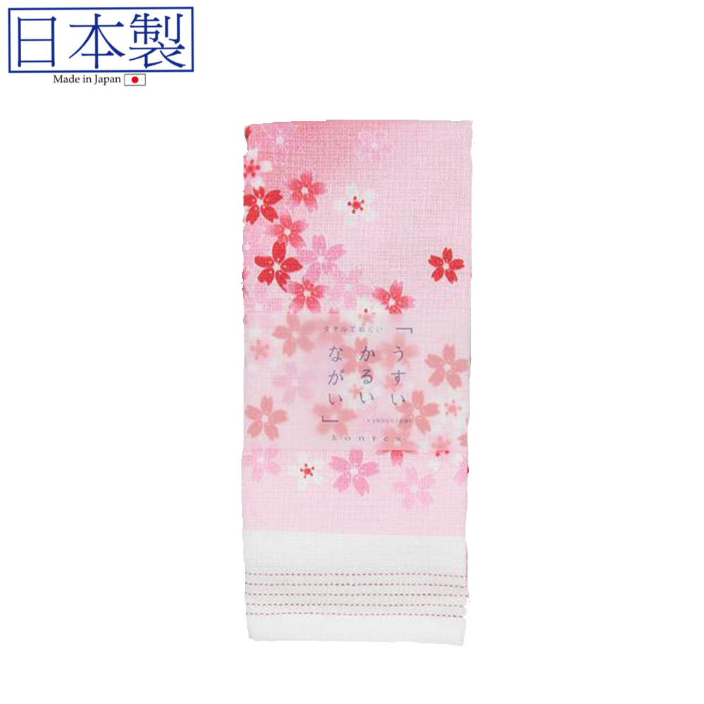 日式紗巾 33x100 (粉紅櫻花) (日本製)