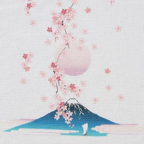日式紗巾 33x100 (富士山櫻花) (日本製)