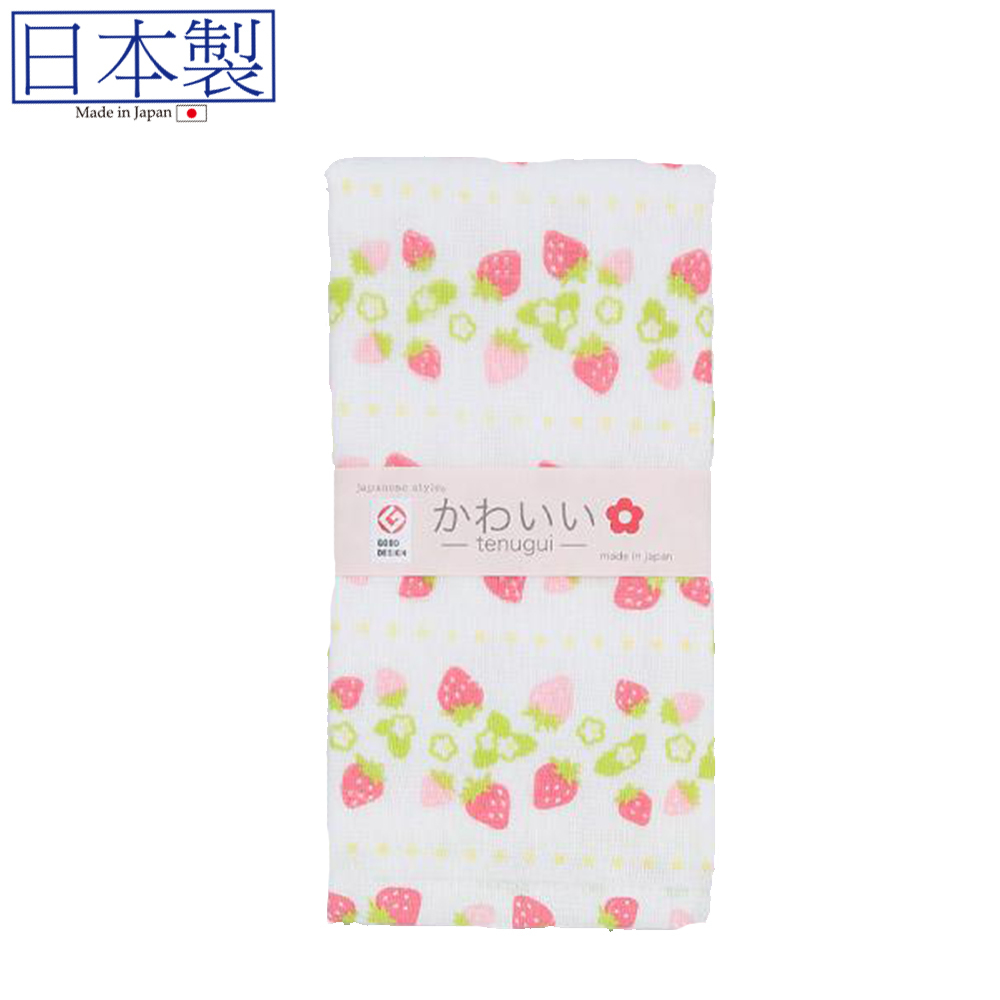 日式紗巾 34x90 (士多啤梨) (日本製)