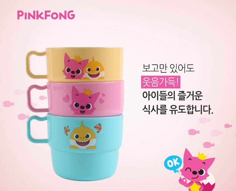 Pinkfong & Baby Shark 膠水杯 (1Set 3隻)
