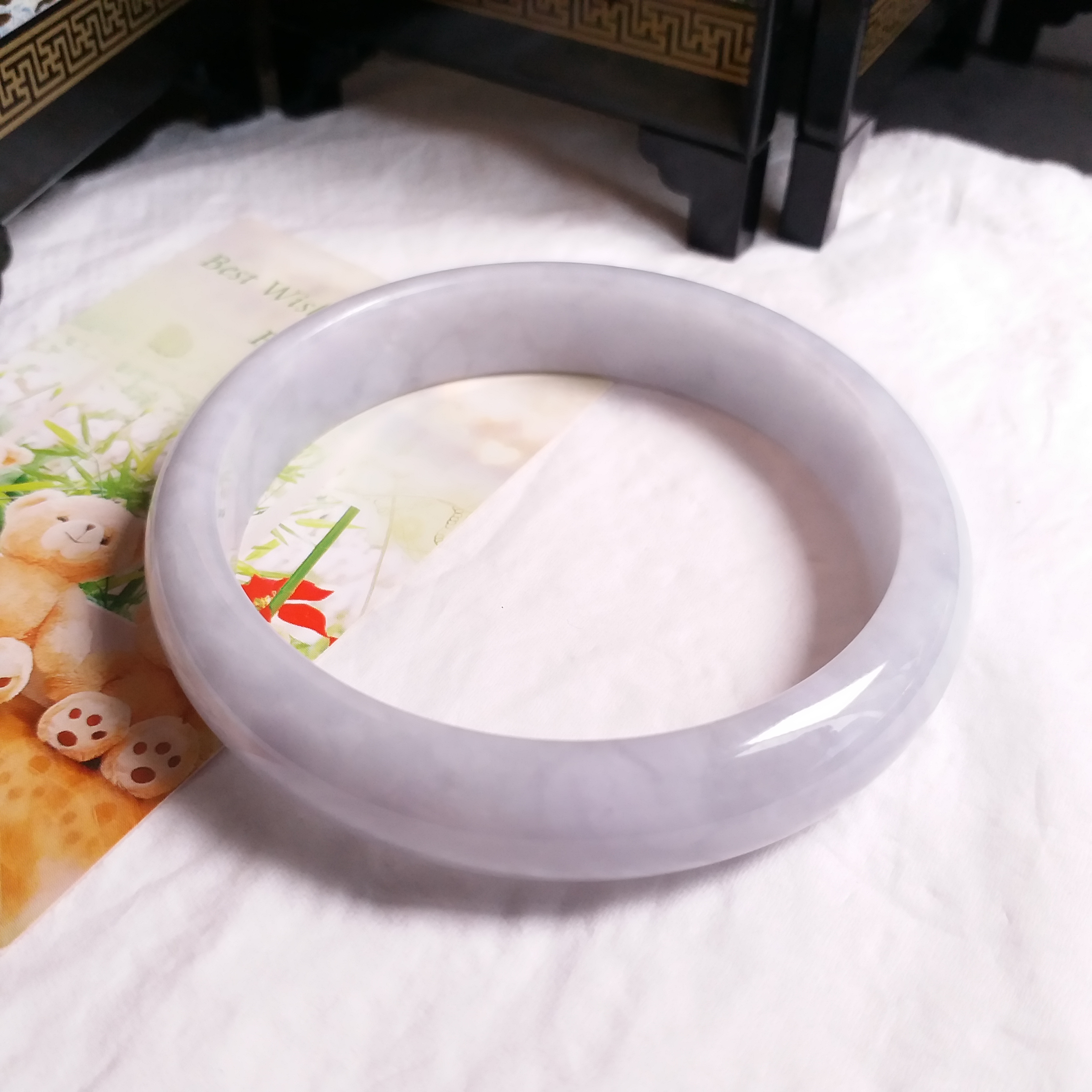 冰糯紫羅蘭玉鐲 57.2mm, 天然翡翠A玉, 緬甸玉, Jade, Jadeite