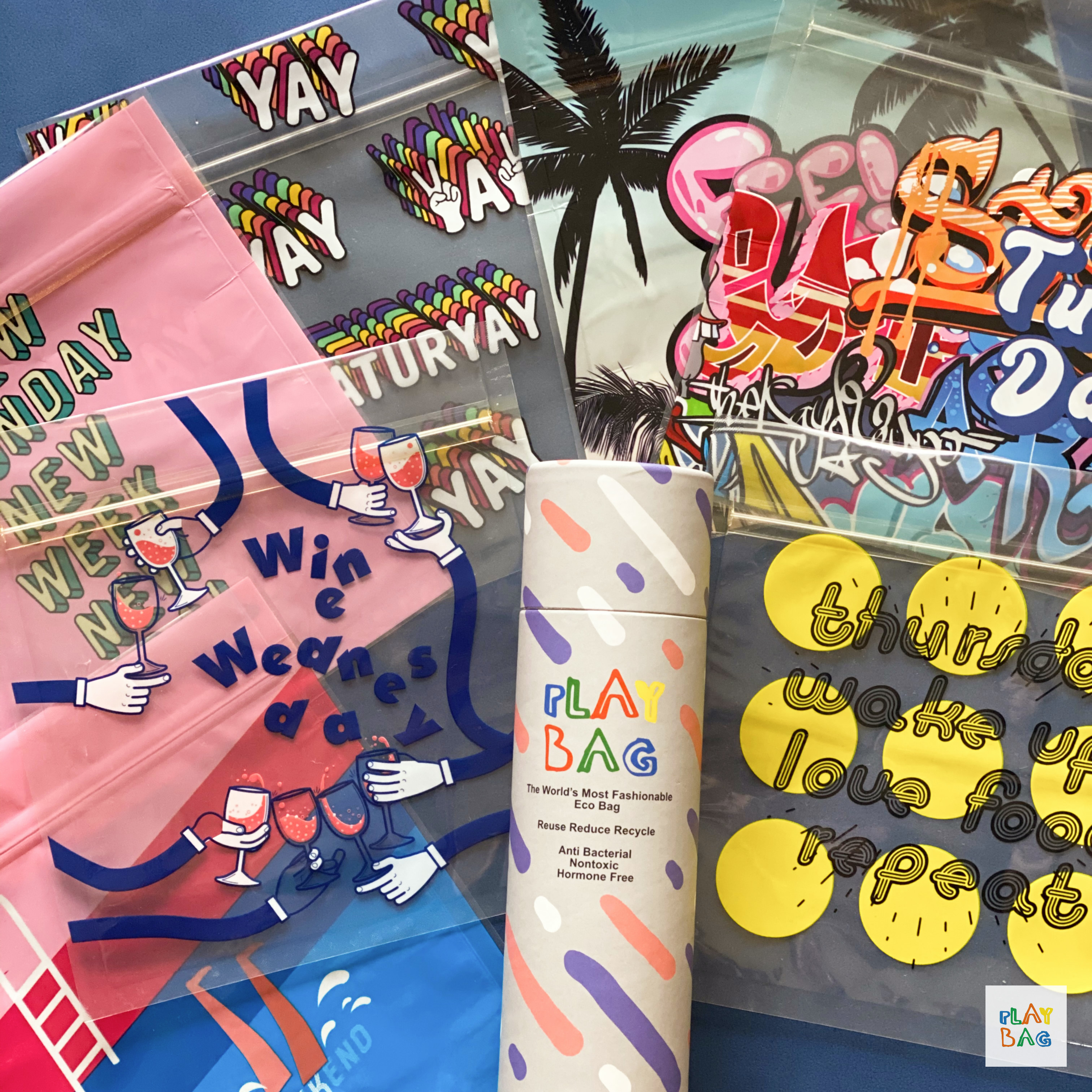 PLAY BAG 兩款精選組合-兩款小尺寸環保袋 (小型) 17入