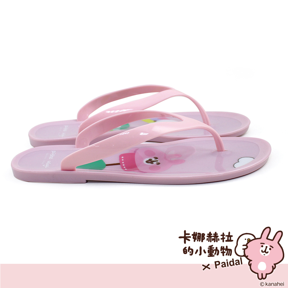 Paidal x 卡娜赫拉的小動物 郊遊果香香鞋夾腳拖鞋-粉