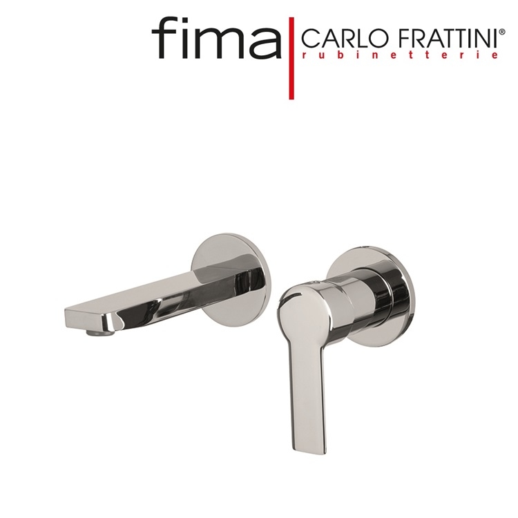 Fima Carlo Frattini "Mast" F3141X8CR + F3520CR Wall Mounted Basin Mixer w/ click clack pop-up waste (154mm) * Display Item *