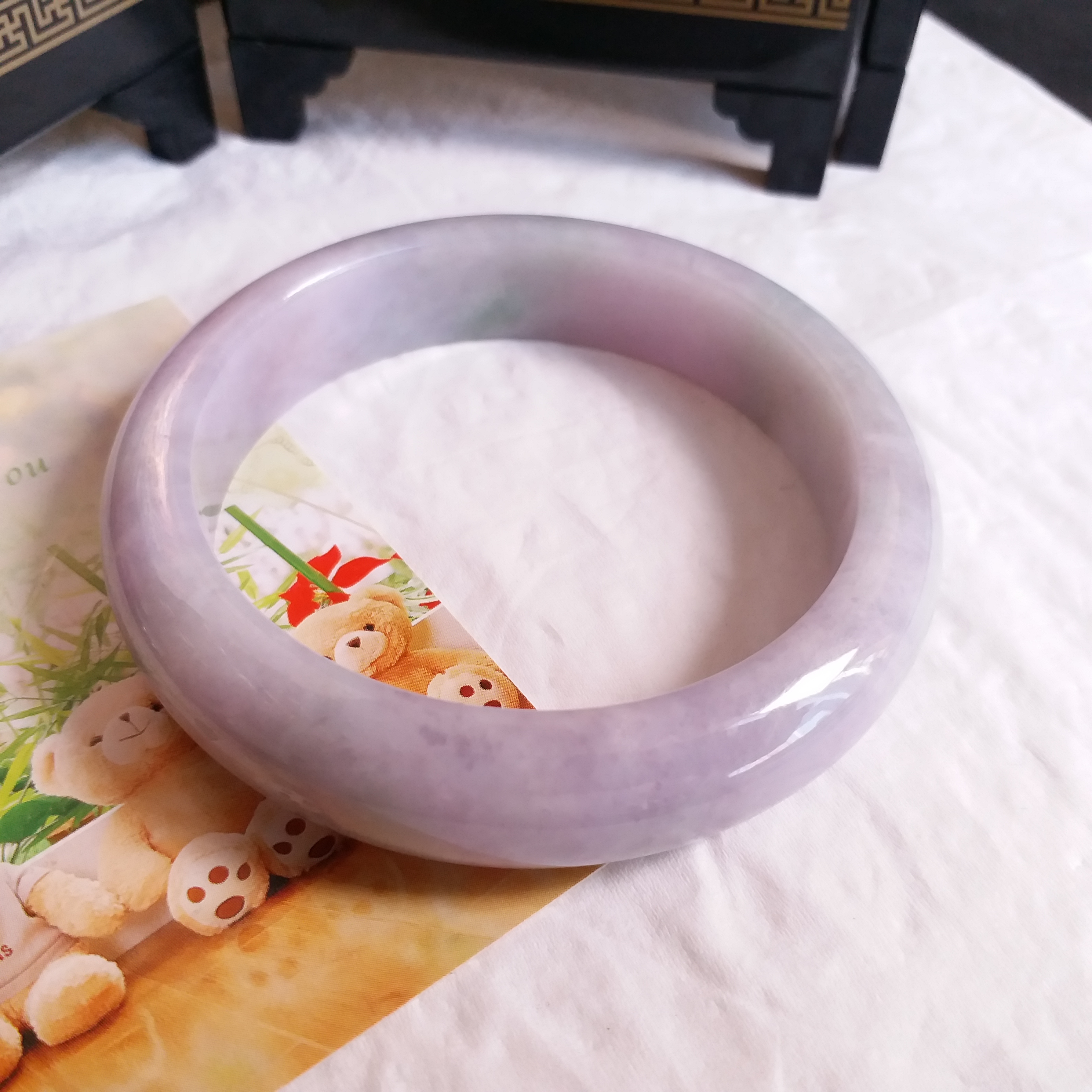 冰糯紫羅蘭玉鐲 56.56mm, 天然翡翠A玉, 緬甸玉, Jade, Jadeite