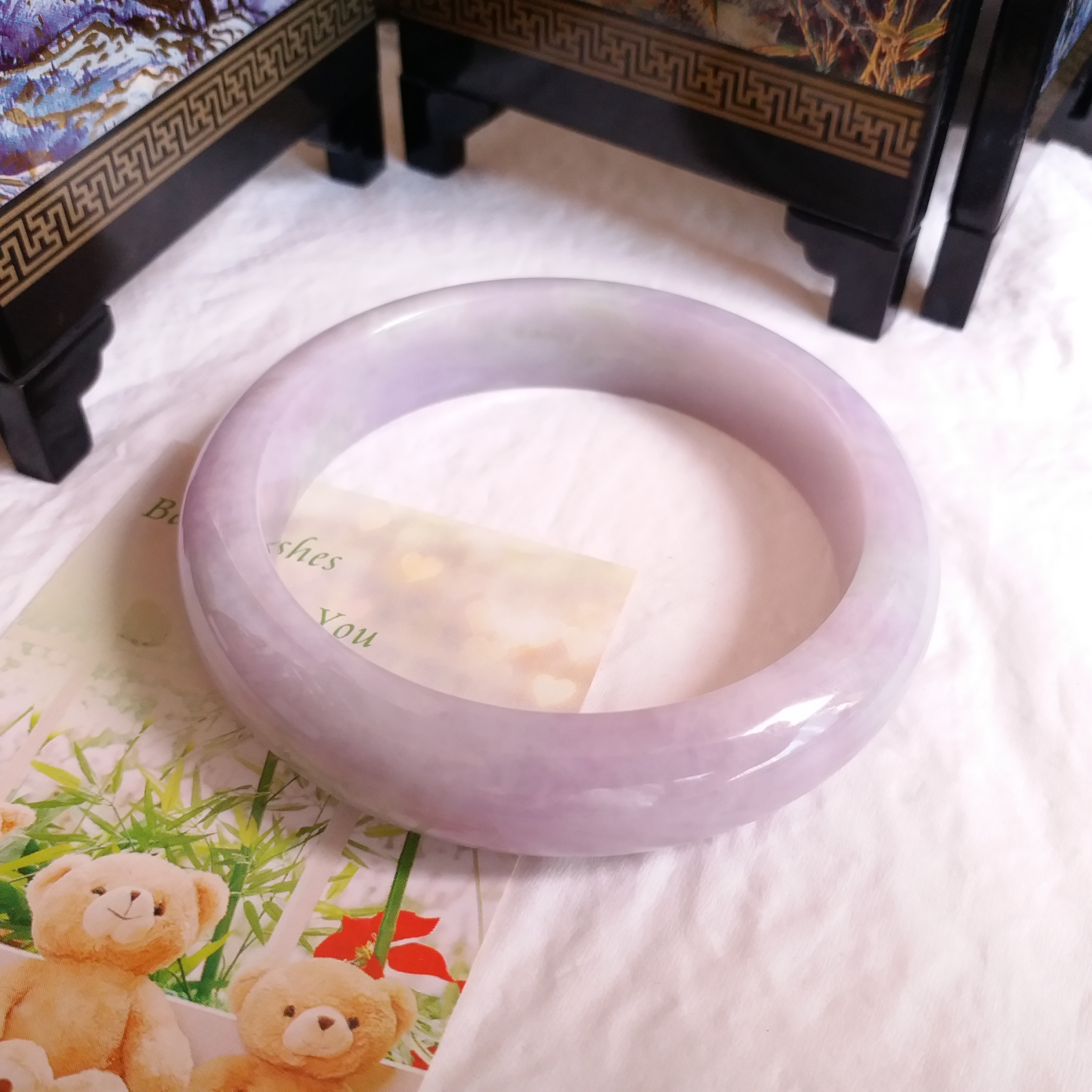 冰糯紫羅蘭玉鐲 56.4mm, 天然翡翠A玉, 緬甸玉, Jade, Jadeite