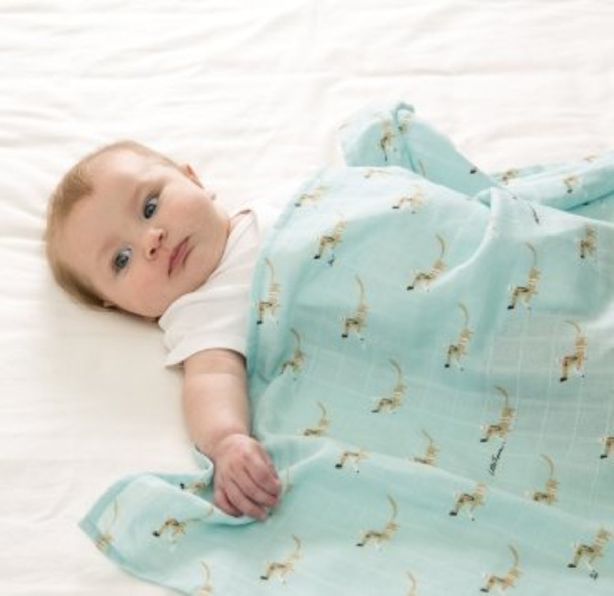 【Little Fennec】韓國嬰兒無螢光劑棉紗巾被/ 媽媽餵奶巾（小狗簽名）