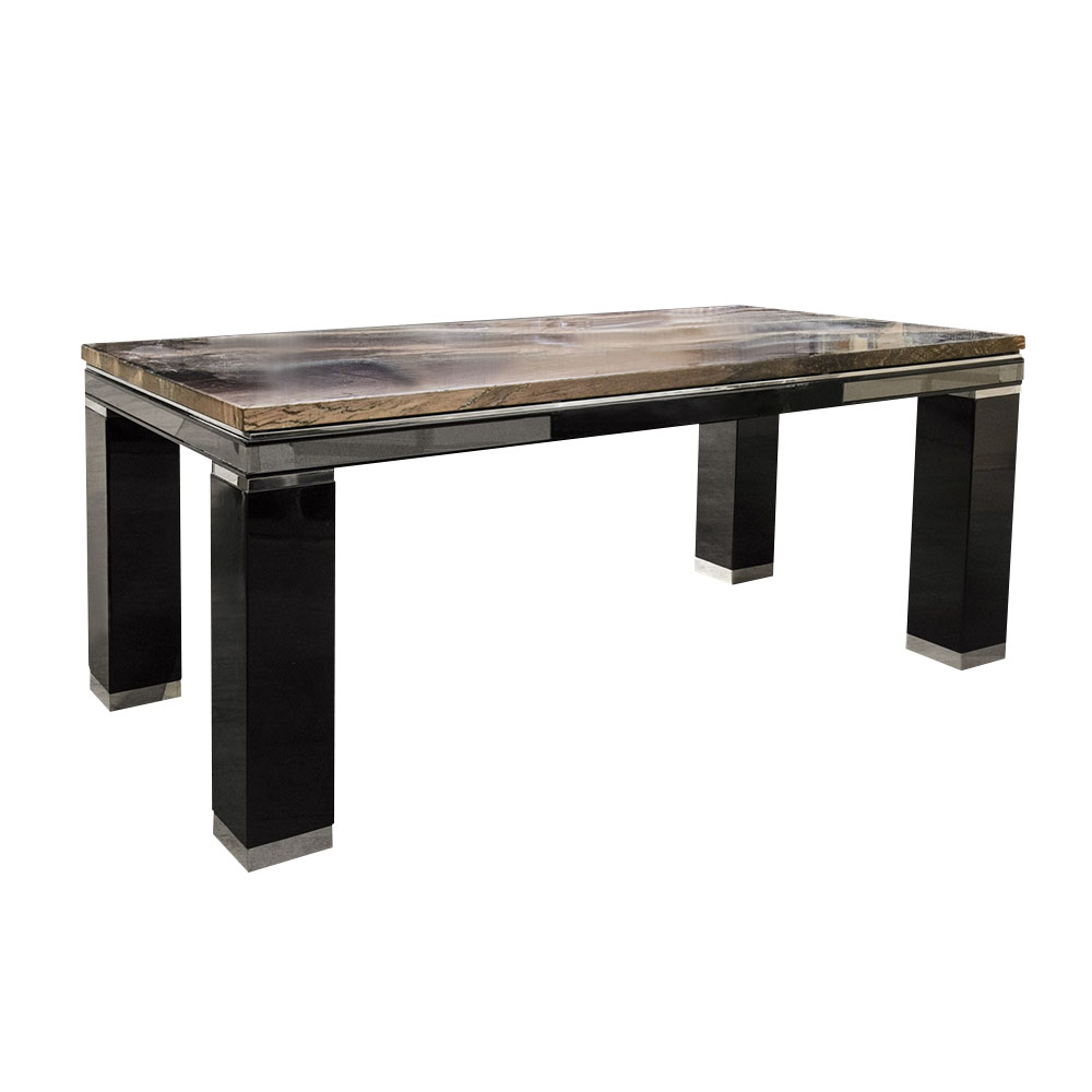 夢幻紫山水天然石西餐桌