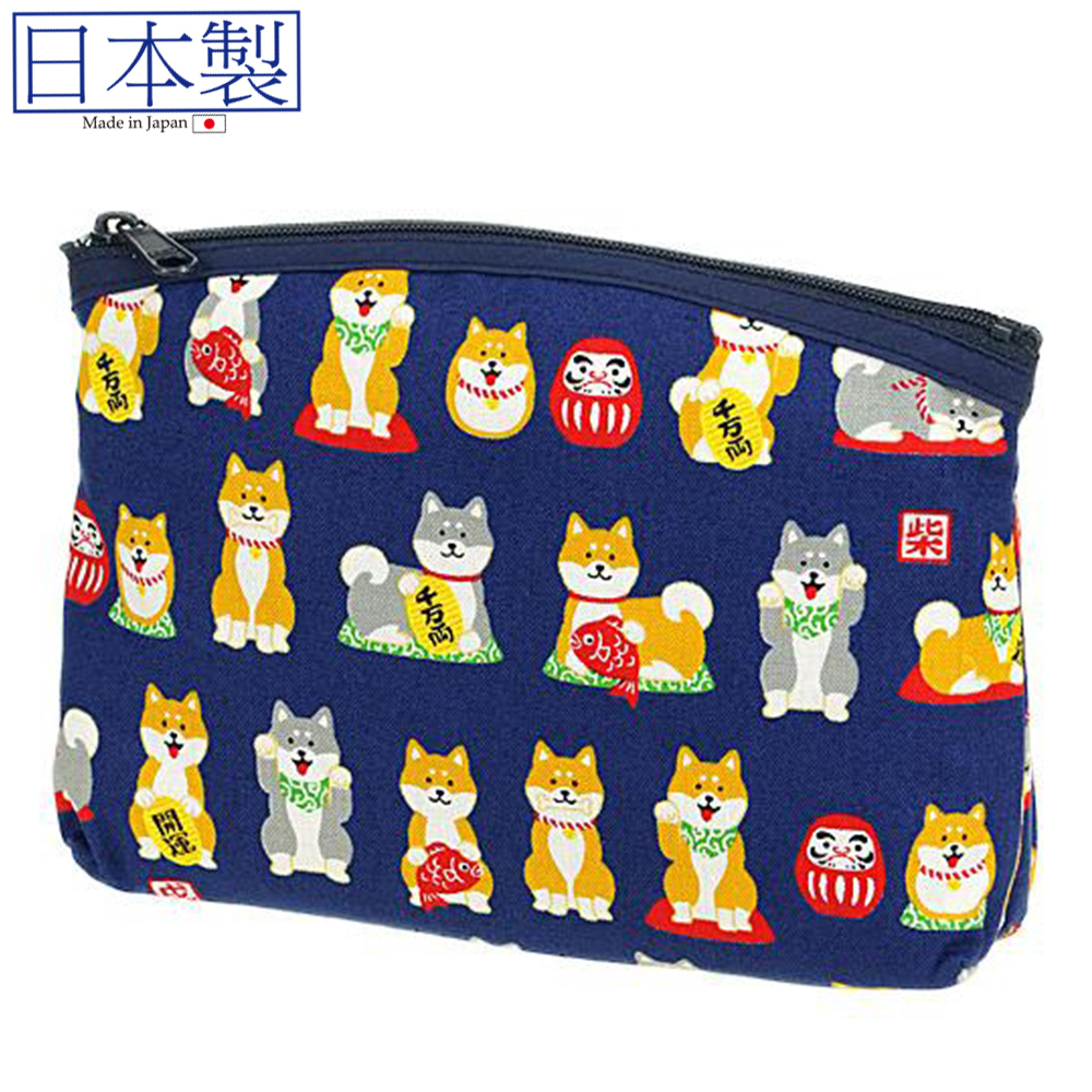 可愛柴犬散紙包(大)(藍色) (日本製)