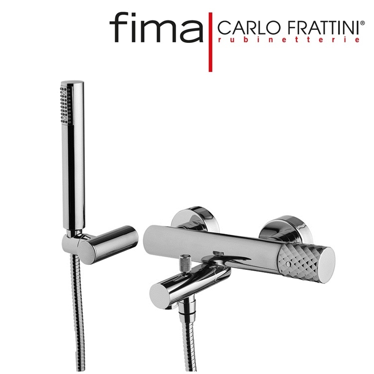 Fima Carlo Frattini "SpilloTech" F3034XCR Bath Mixer w/ Hand Shower Set