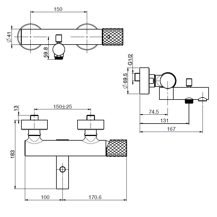 Fima Carlo Frattini "SpilloTech" F3034/1XCR Bath Mixer