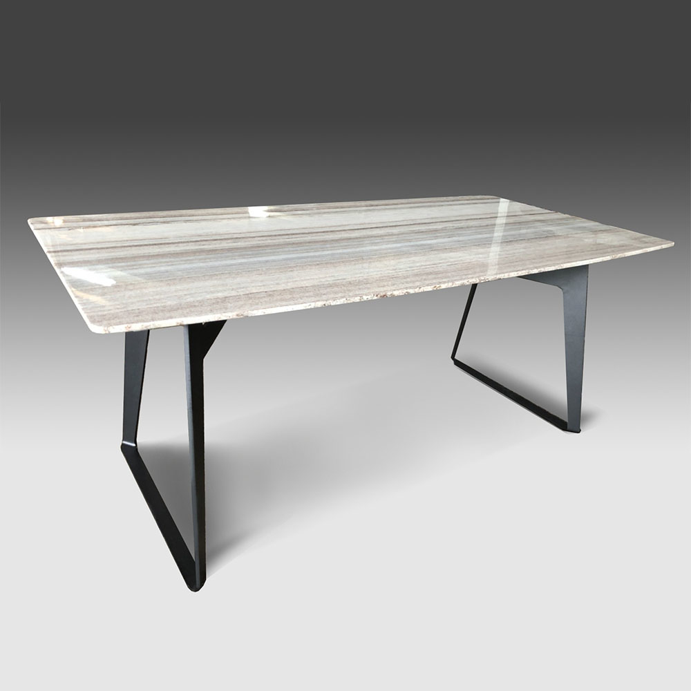 水晶木紋外八黑砂天然石西餐桌