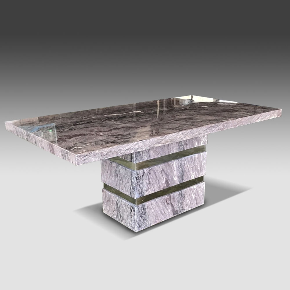 法國紫彩天然石西餐桌