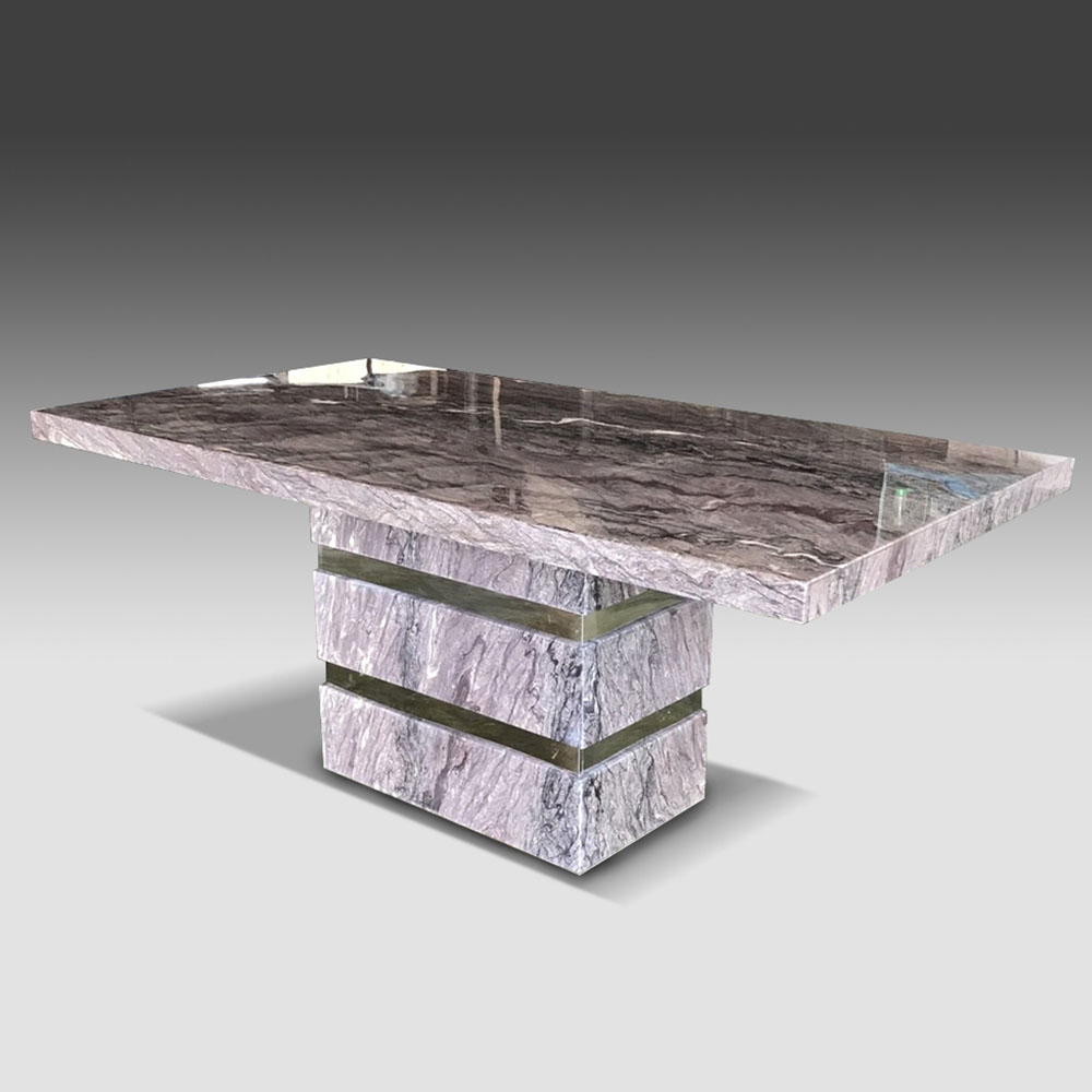 法國紫彩天然石西餐桌