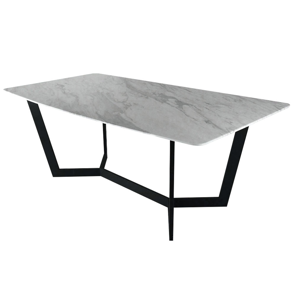 普力風爵士白黑砂天然石西餐桌